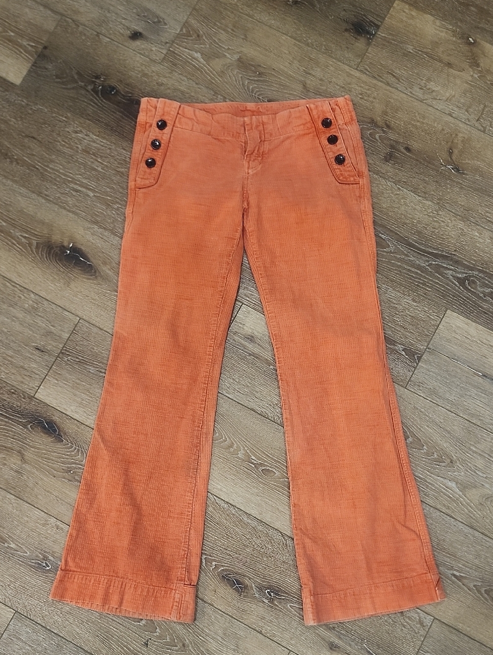 Citizens Of Humanity 70s Retro Indie Orange Corduroy Flare Pants Made In USA 30